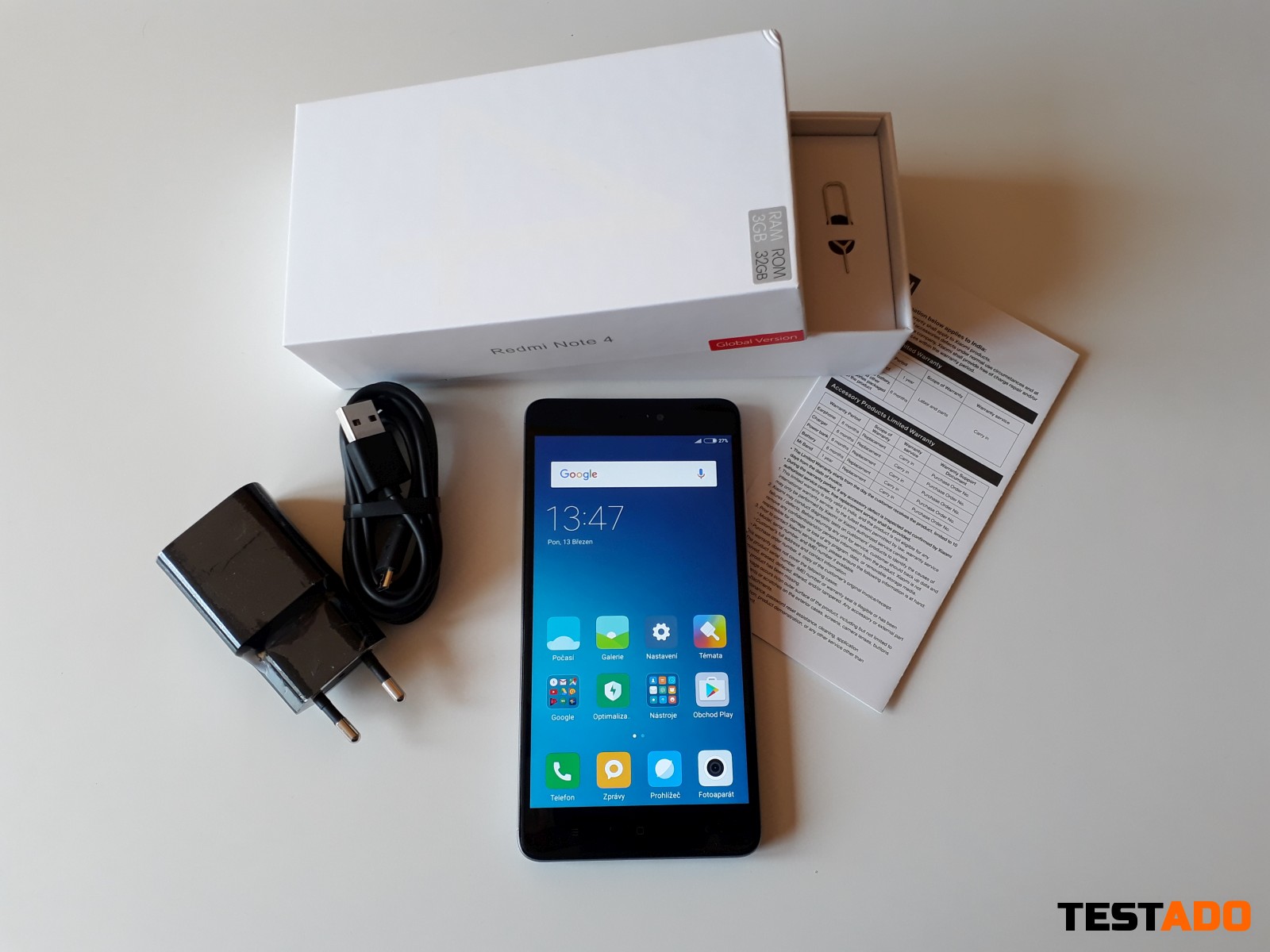 Recenze Xiaomi Redmi Note 4 Global - obsah balení