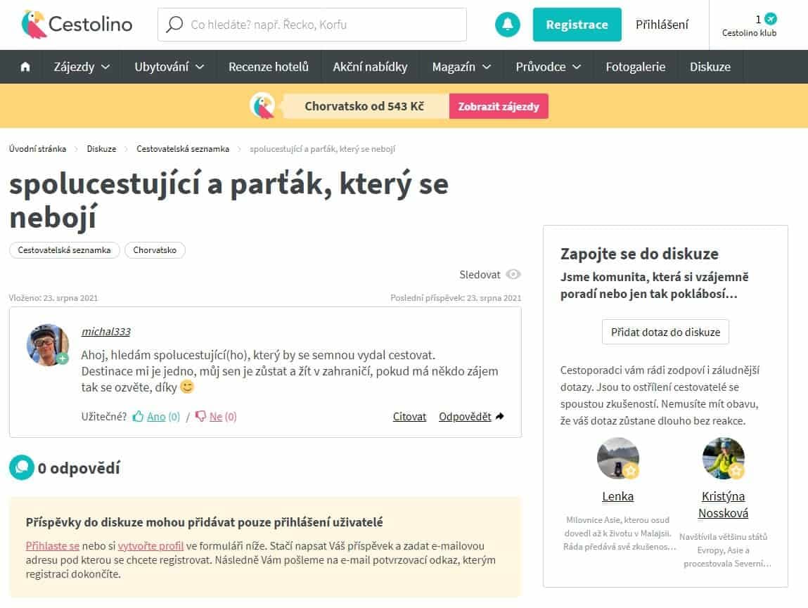 Tipy, inspirace i cestovatelská seznamka na Cestolinu