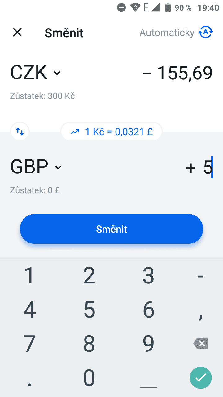 směna přes revolut