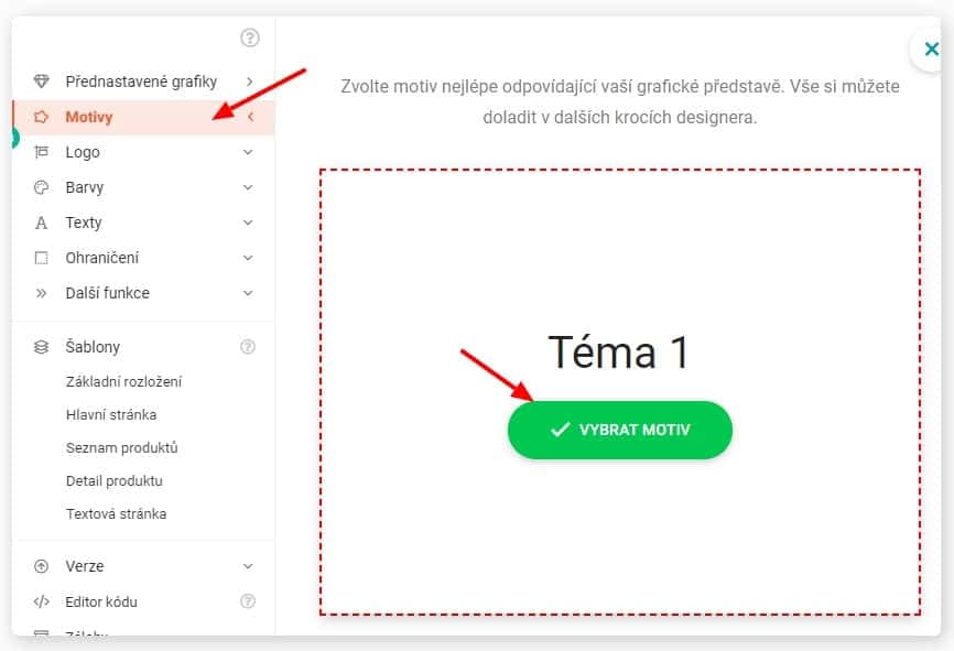 Nabídka šablon UPgates - motivy