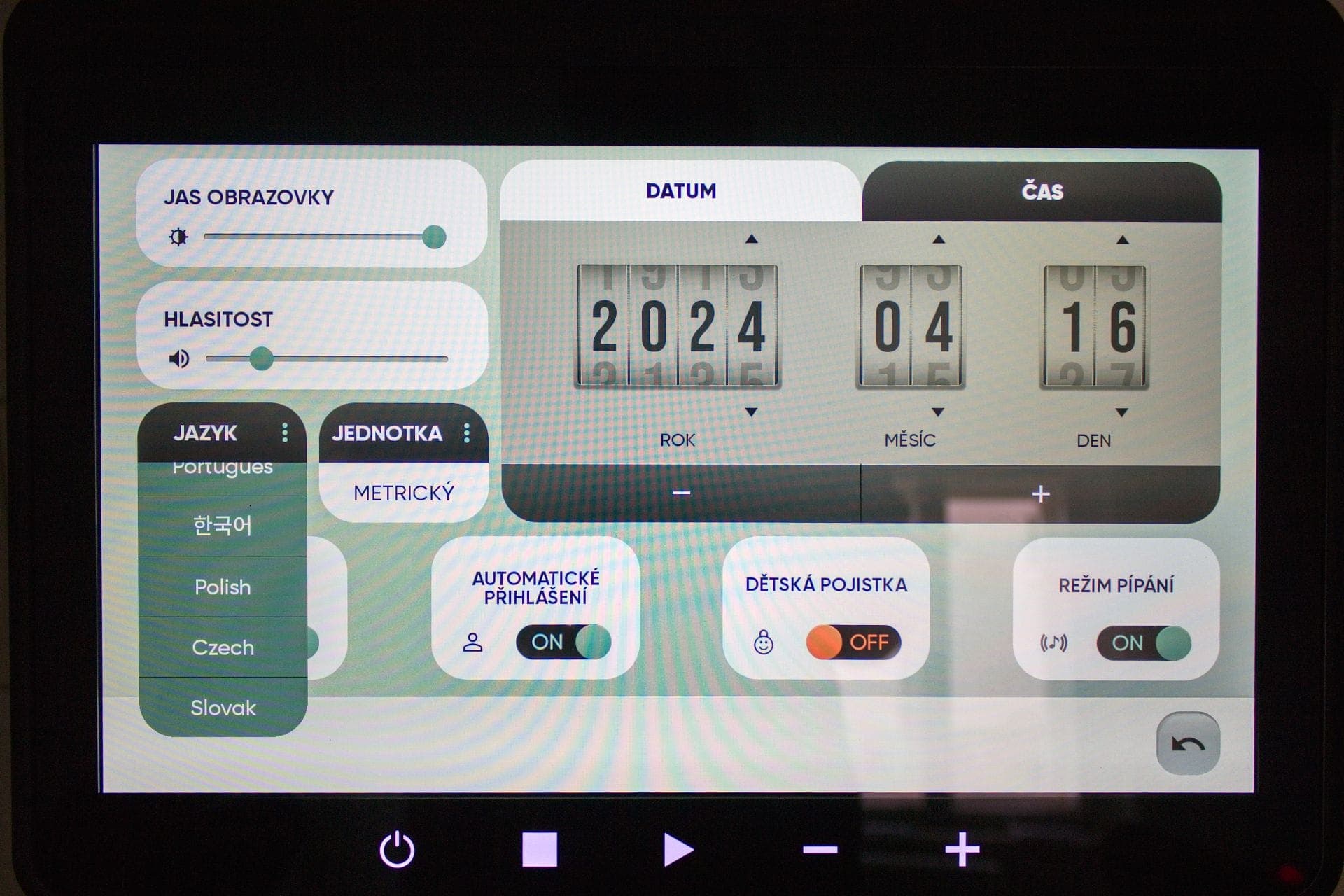 nastavení jazyka inSPORTline běžecký trenažér ZenRun 120, Testado recenze