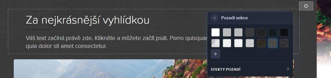 jak změnit pozadí na webnode