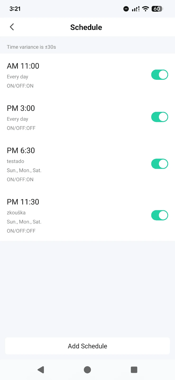 tuya program foukání