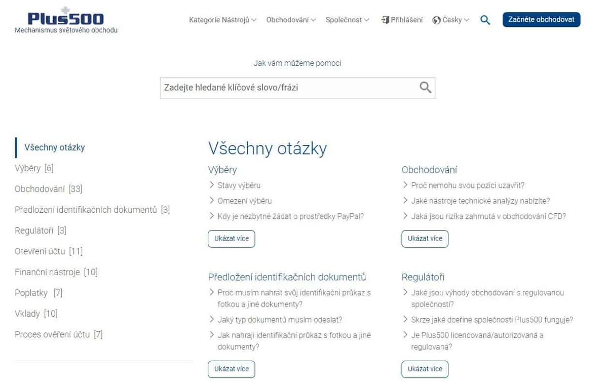 Plus500 - zákaznická podpora a vzdělávání