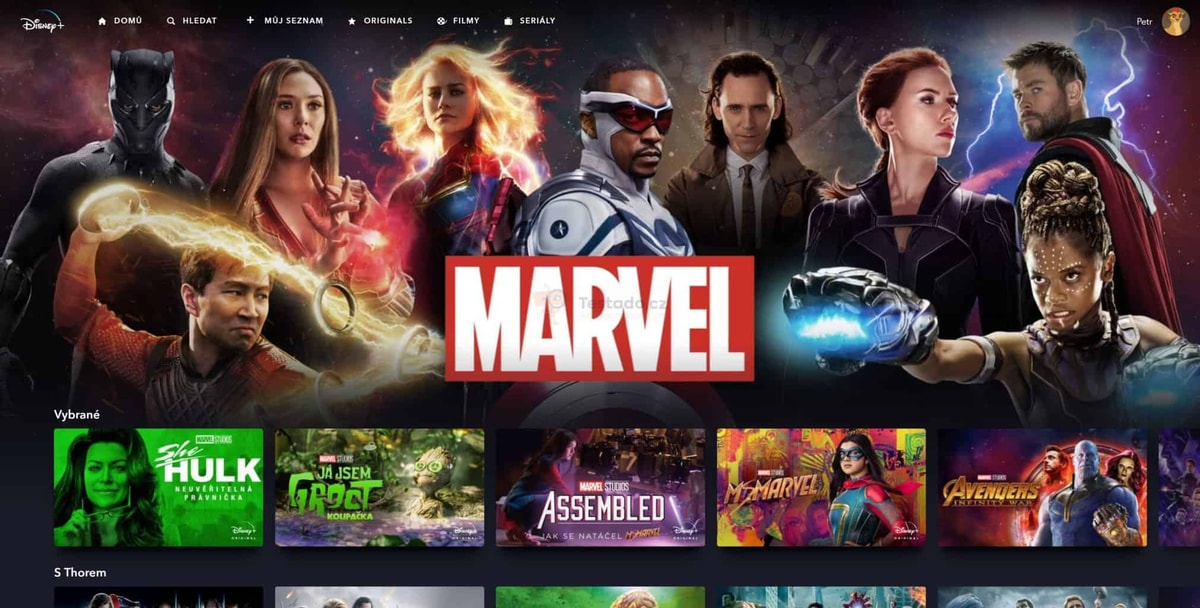 Nabídka pořadů na Disney+