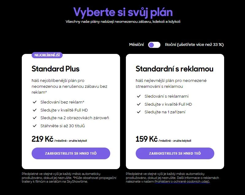 kolik stojí skyshowtime