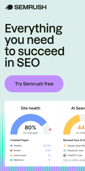 Semrush SEO nástroje – banner