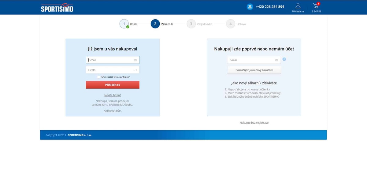 Sportisimo - Objednávkový proces