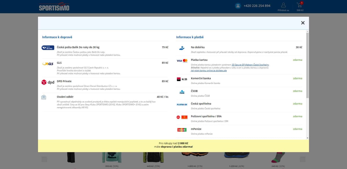 Sportisimo - Detail produktu