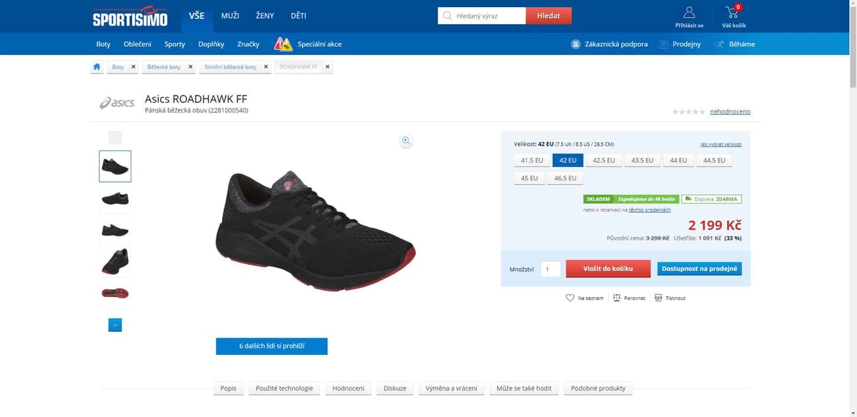 Sportisimo - Detail produktu