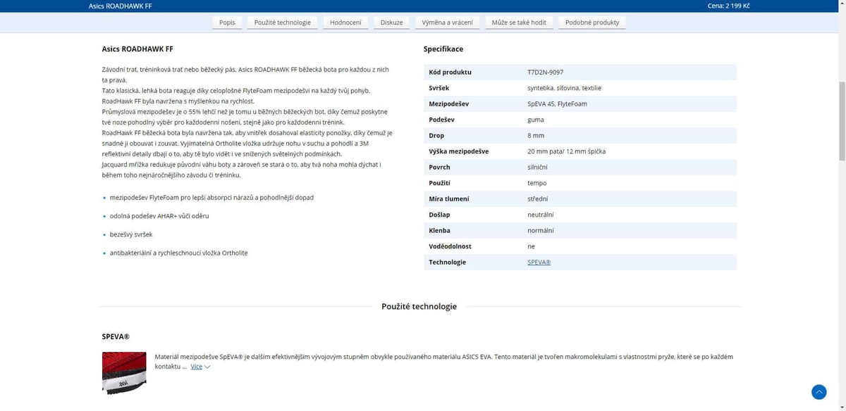 Sportisimo - Detail produktu