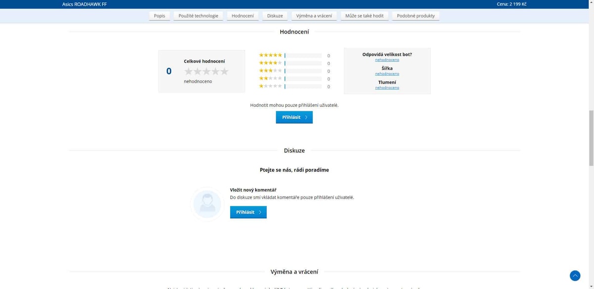 Sportisimo - Detail produktu