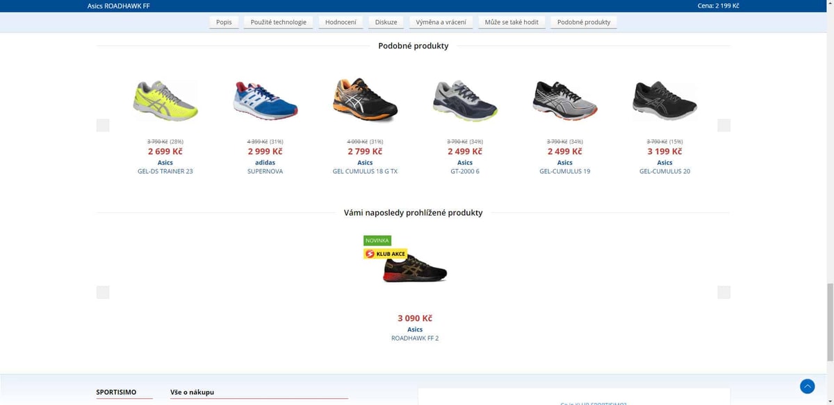 Sportisimo - Detail produktu