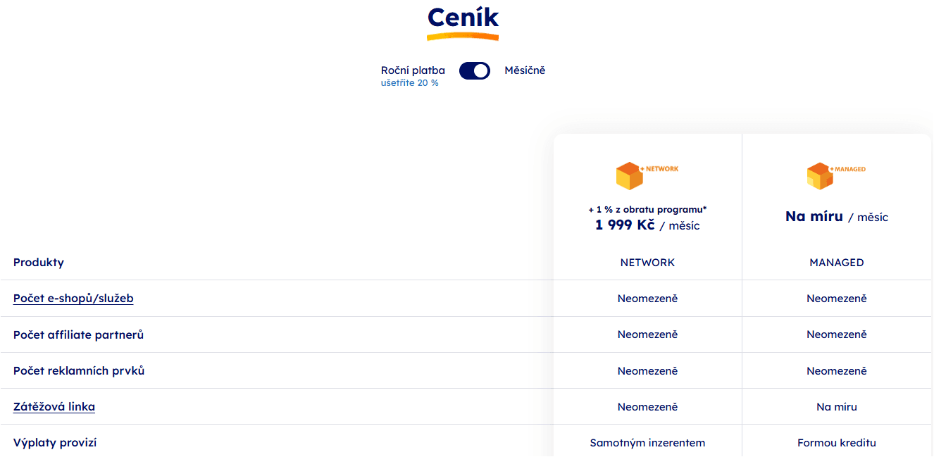 ceník affilbox