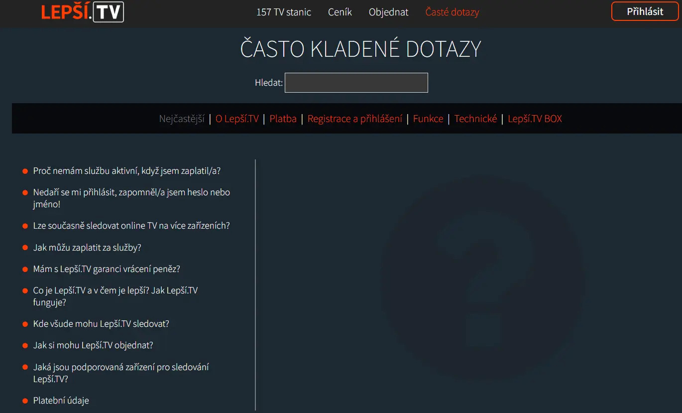Často kladené dotazy lepší tv