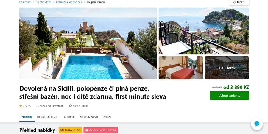 Cena zájezdu - slevomat recenze