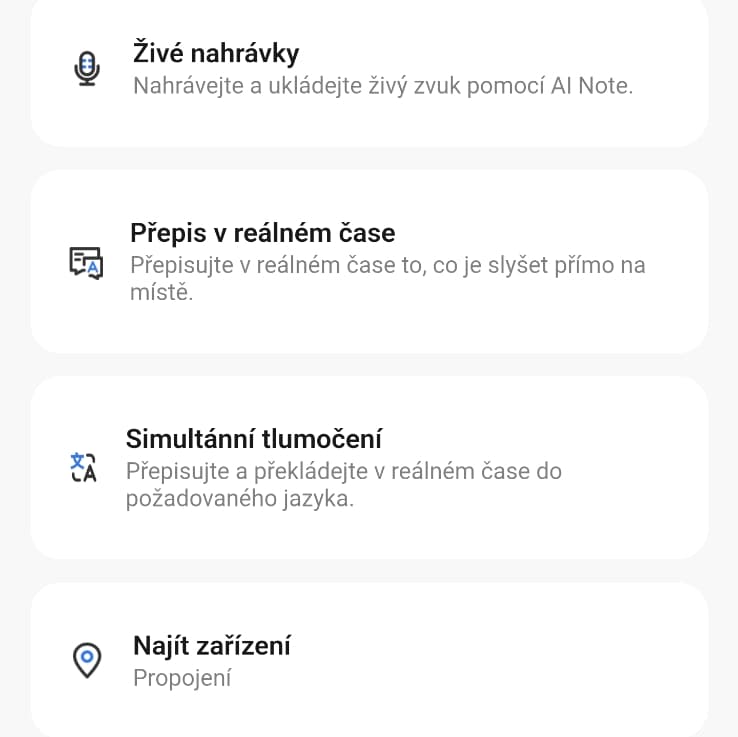 TESLA IntelliQ AI NOTE 64 seznam funkcí