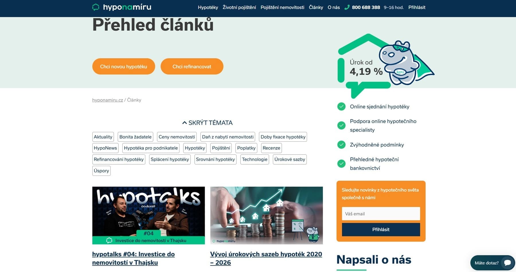 Kvalita informací a zpracování nabídek - recenze srovnávače hyponamíru.cz
