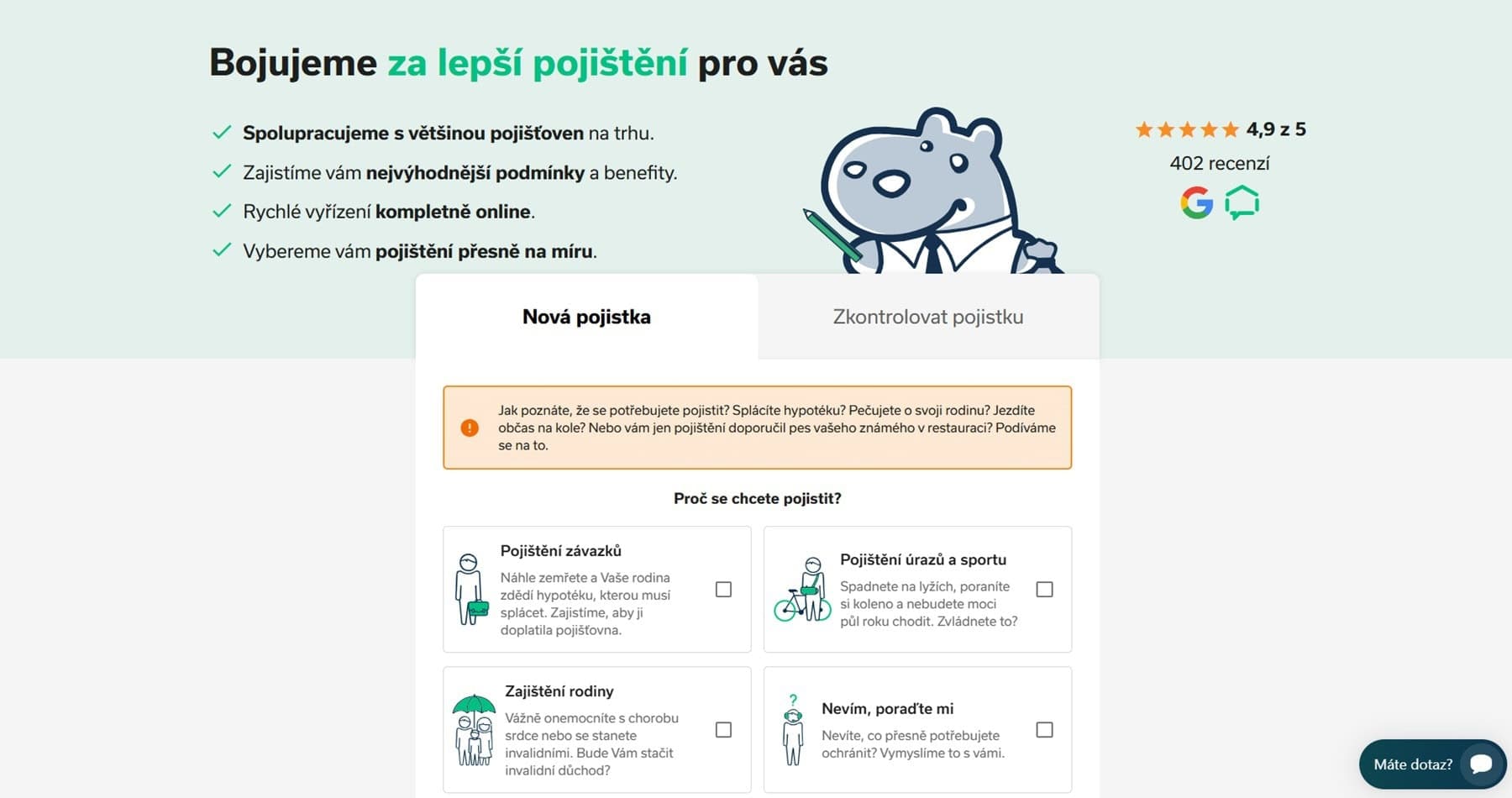 Nabízené služby - recenze srovnávače hyponamíru.cz