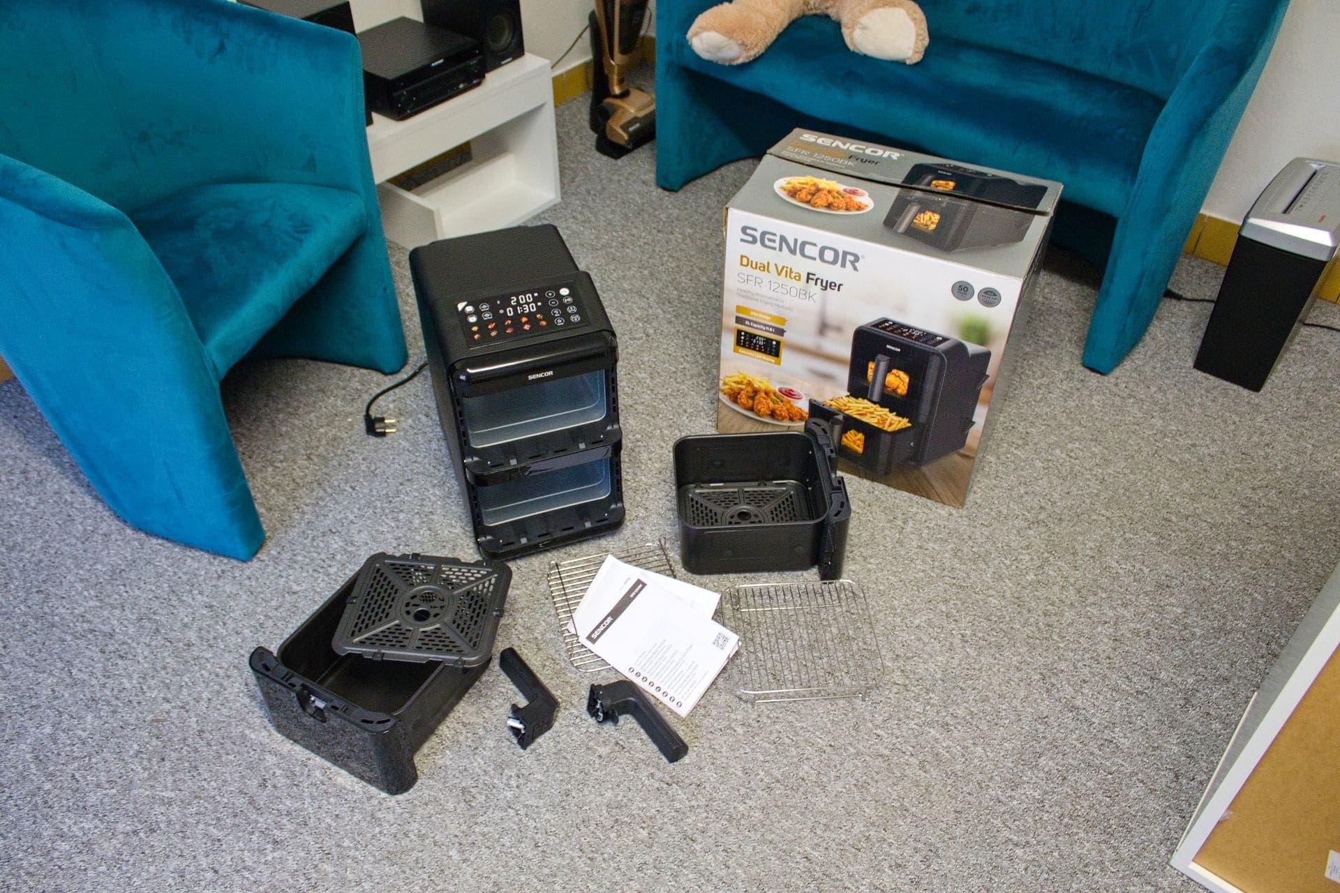 duální horkovzdušná fritéza SENCOR SFR 1250BK, recenze Testado