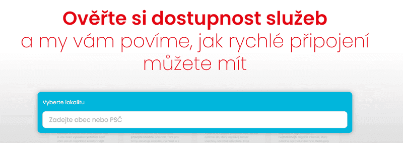 Dostupnost optiky dle adresy