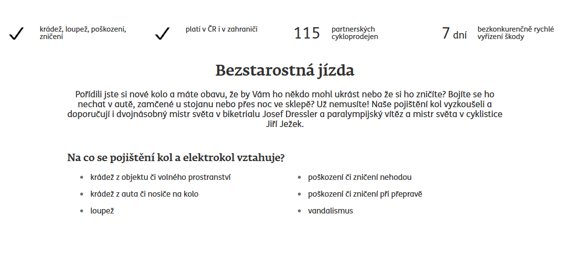 pojištění elektrokola