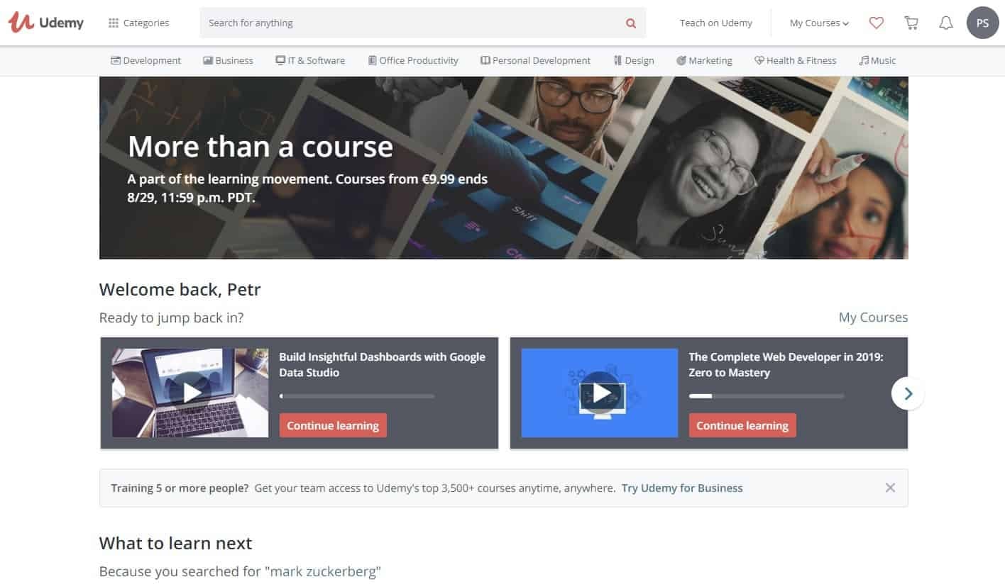 Udemy kurz online zkušenosti