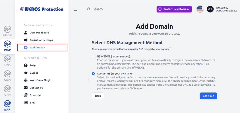 návod na instalaci wedos protection