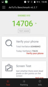 Doogee X10 - AnTuTu test HW