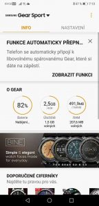 Samsung Gear Sport - aplikace