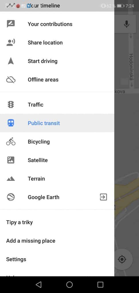 navigace Google maps