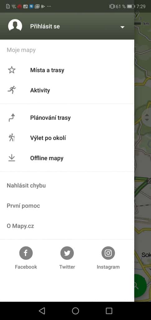 navigace Mapy.cz