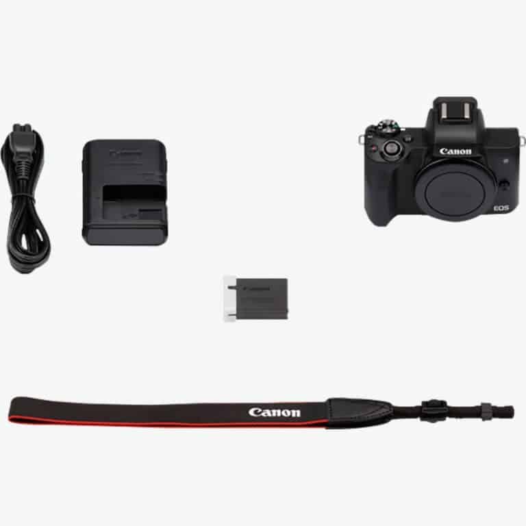 Recenze a test Canon EOS M50 - obsah balení