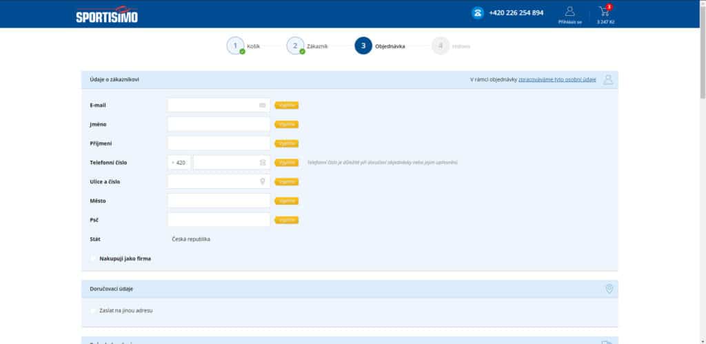 Sportisimo - Objednávkový proces