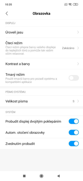 Recenze Xiaomi Redmi Note 7 systém