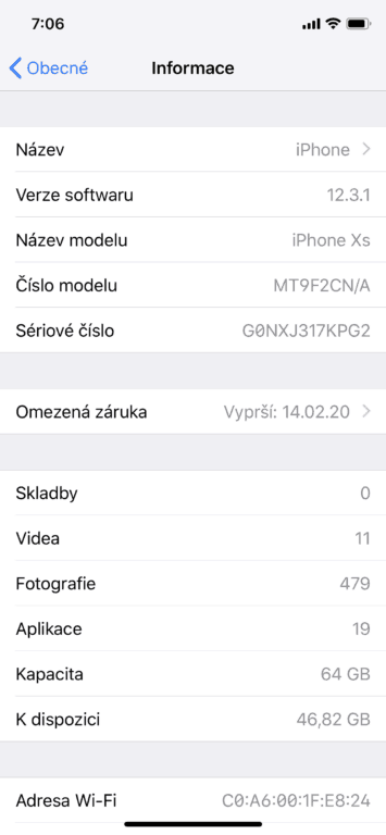 Recenze Apple iPhone XS iOS 12
