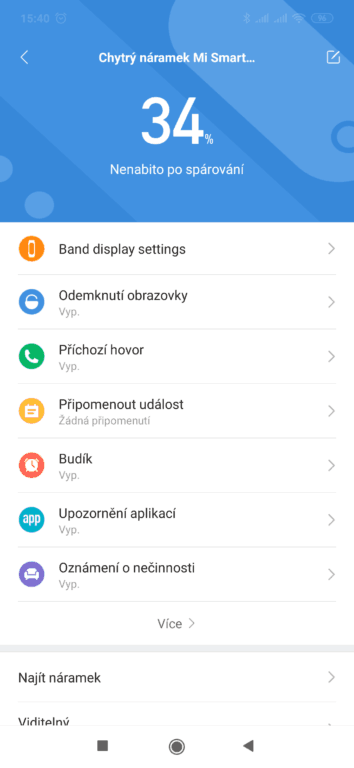 Xiaomi Mi Band 4 aplikace