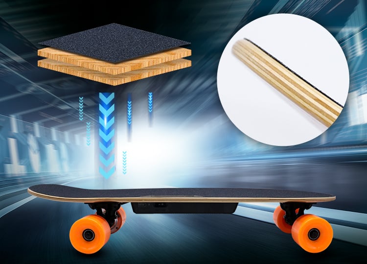 Elektrický skateboard z javorového dřeva