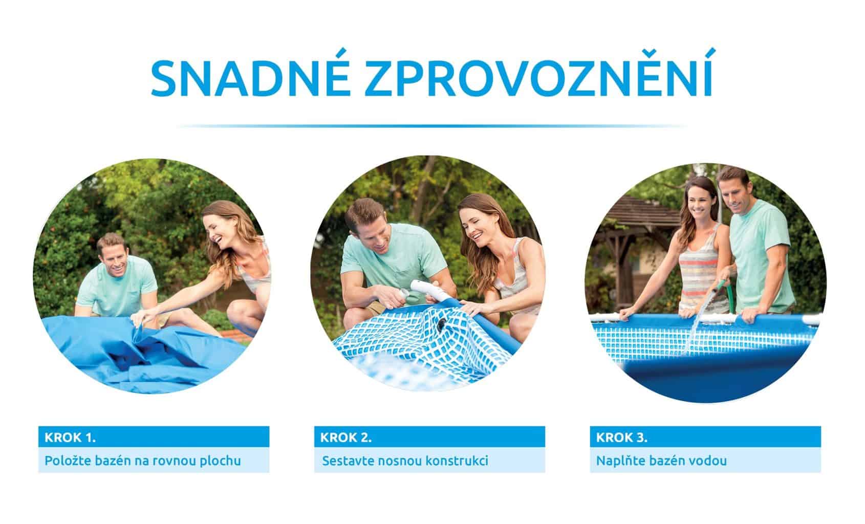 Sestavení foliového bazénu s pevnou konstrukcí Intex