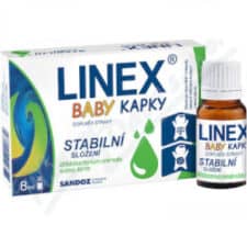 Test probiotických kapek Linex Baby 8 ml.