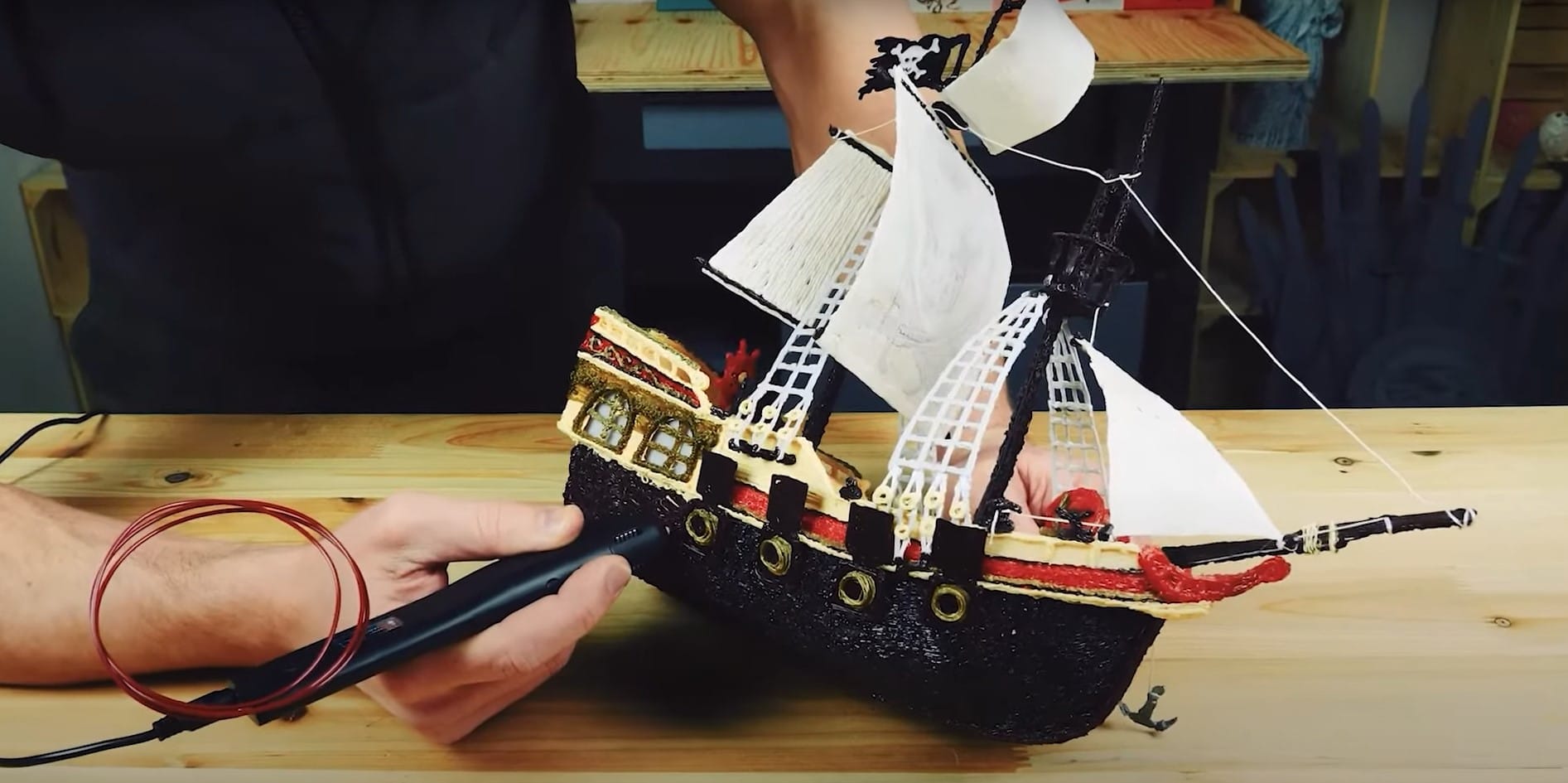 Pirátská loď 3D pero testado