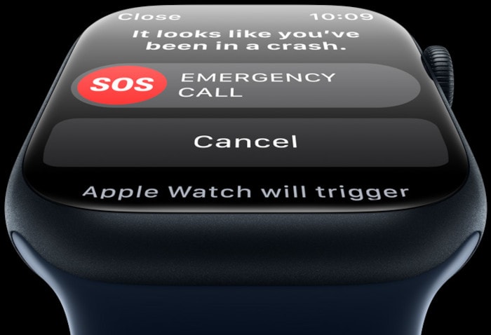 bezpečnostní volání Apple Watch 8 recenze