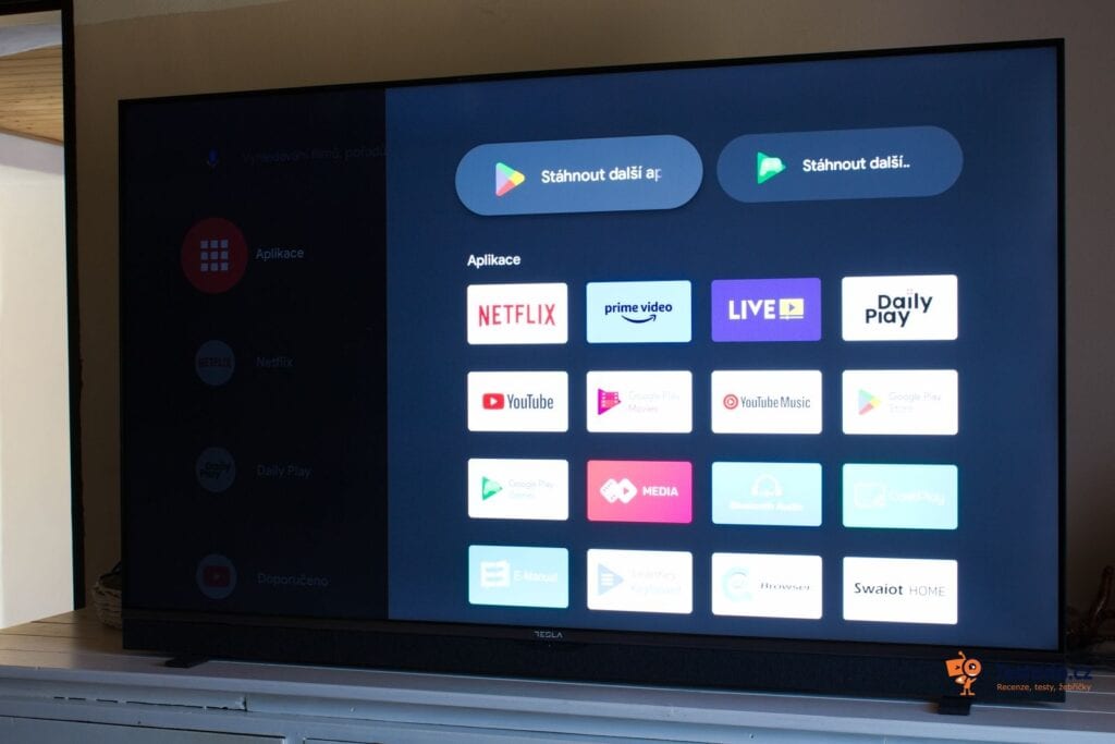 televize Tesla Smart 55S906BUS recenze testado aplikace v televizi