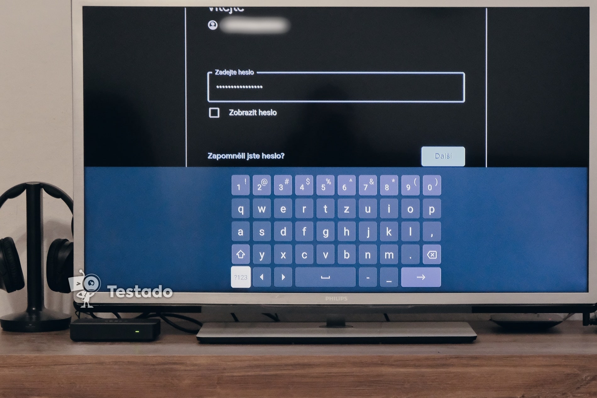 Tesla MediaBox XT850 android TV psaní