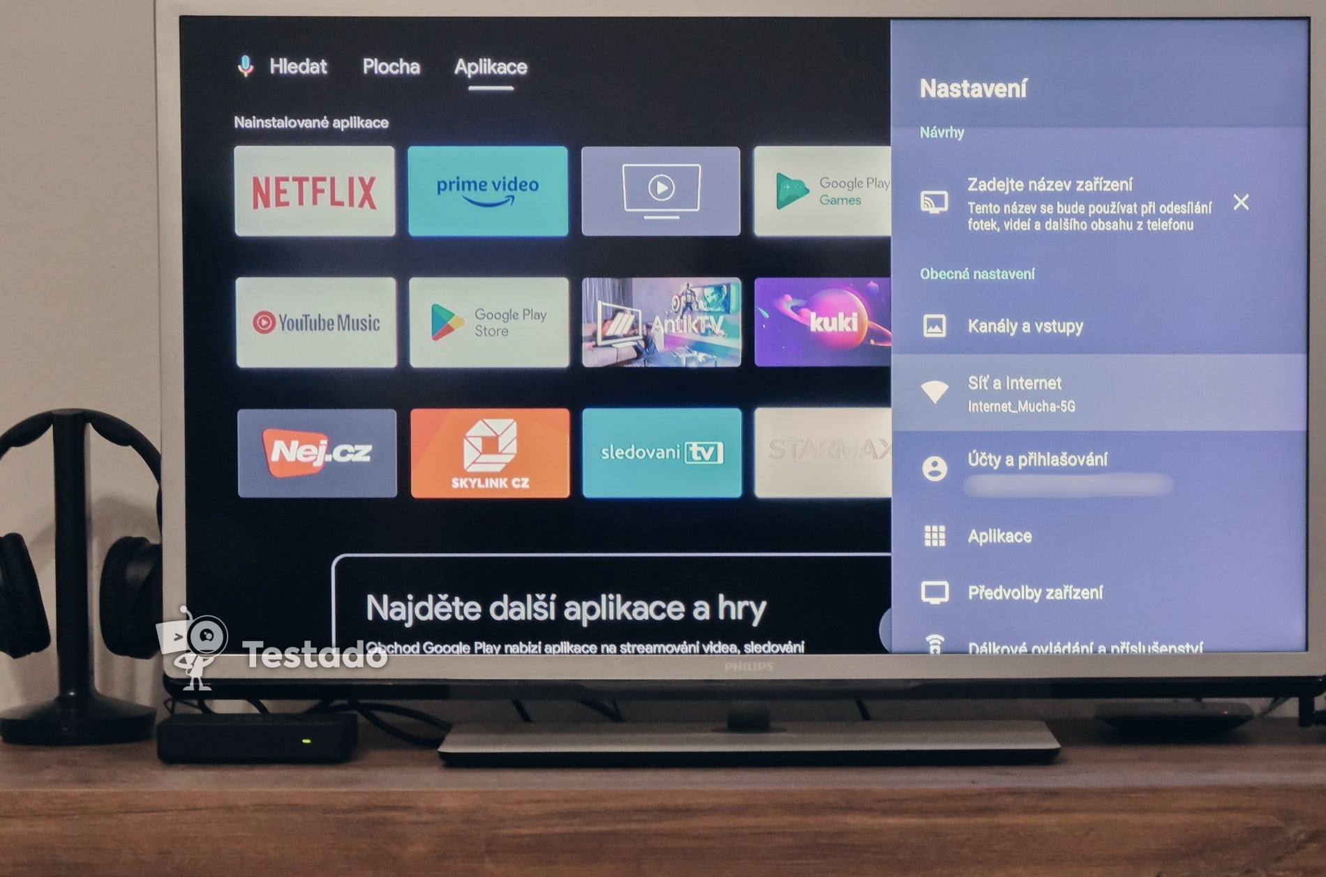 Tesla MediaBox XT850 android TV menu