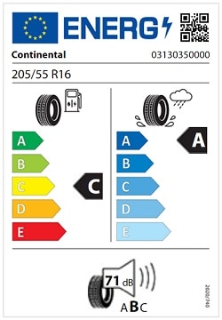 Continental PremiumContact - energetický štítek