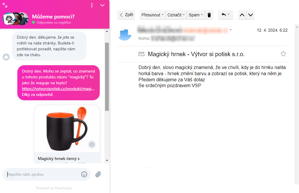 vytvoř si potisk zákaznický servis